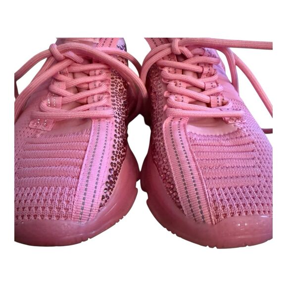 Steve Madden Maxima Sneakers Women Sz 5 Fuchsia Pink Embellished Sparkle - Picture 4 of 13